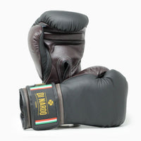 Boxhandschuhe Di Nardo mit Klettverschluss Schwarz-Burgunder 14 oz 