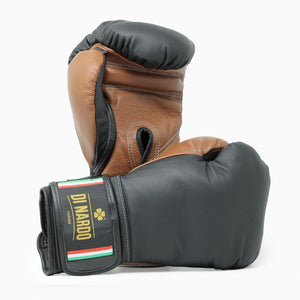 Boxhandschuhe Di Nardo mit Klettverschluss Schwarz-Braun 16 oz