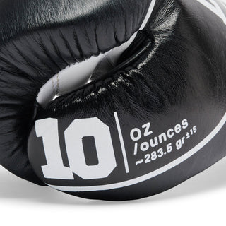 Boxhandschuhe Leone Shock Pro mit Schnürsenkeln GN057L Schwarz 