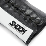 Boxhandschuhe Leone Shock Pro mit Schnürsenkeln GN057L Schwarz 