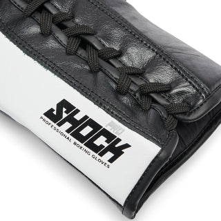 Boxhandschuhe Leone Shock Pro mit Schnürsenkeln GN057L Schwarz 