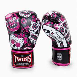 Muay Thai Handschuhe Twins Special FBGVL 3 Skull Rosa 
