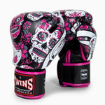 Muay Thai Handschuhe Twins Special FBGVL 3 Skull Rosa 