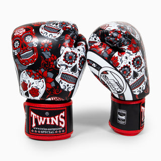 Muay Thai Handschuhe Twins Special FBGVL 3 Skull Rot
