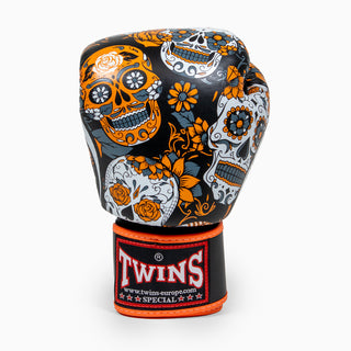 Muay Thai Handschuhe Twins Special FBGVL 4 Skull Orange 