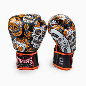 Muay Thai Handschuhe Twins Special FBGVL 4 Skull Orange 