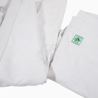 Weißer Judogi Adidas J730 Champion III IJF ohne Streifen 