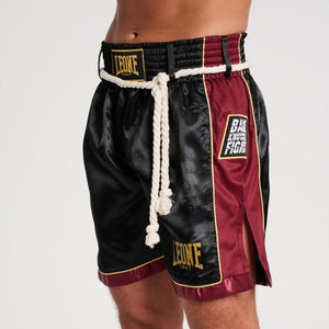 MMA Shorts Leone Bare Knuckle AB997 Schwarz-rot-Combat Arena