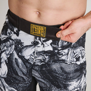 Pantaloncini MMA Leone IUTER Barbed Wire AB04IU Nero-Combat Arena