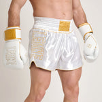 Shorts kick-thai Leone DNA Premium AB969 Weiß-Combat Arena