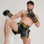 Pantaloncini kick-thai Leone IUTER Barbed Wire AB05IU Nero-Combat Arena