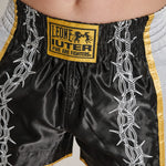 Pantaloncini kick-thai Leone IUTER Barbed Wire AB05IU Nero-Combat Arena