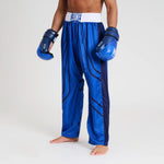 Hosen Kickboxen WAKO Leone AB992 Blau-Combat Arena