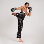 Hosen Kickboxen WAKO Leone AB992 Schwarz-Combat Arena