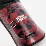 Schienbeinschoner Leone Urban Fighter PT118 Rot-schwarz Tarn-Combat Arena
