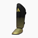 Schienbeinschoner mit Fußschutz Adidas Pro Kickboxen WAKO Schwarz-Gold 