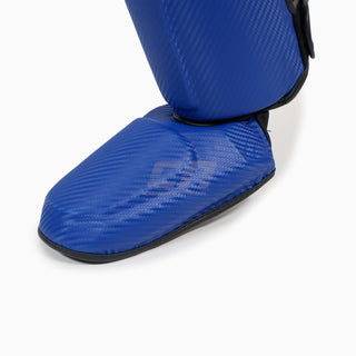 Schienbeinschoner mit Parapet Adidas Pro Kickboxen WAKO Blau-Weiß 
