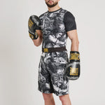 Rashguard Leone IUTER Barbed Wire AB06IU Nero-Combat Arena