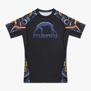 Rashguard Manto Barong Kurzarm Schwarz-Combat Arena