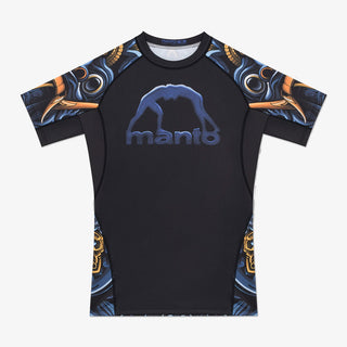 Rashguard Manto Barong Kurzarm Schwarz-Combat Arena