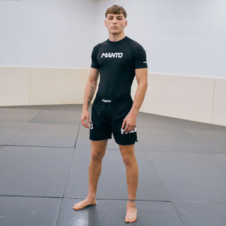 Rashguard Manto Logo Dual Kurzarm Schwarz-Combat Arena