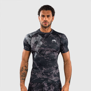 Rashguard Venum Rage & Workout Kurzarm Schwarz-Grau-Combat Arena