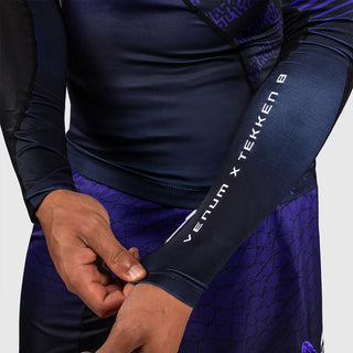 Rashguard Venum Tekken 8 Kazuya langärmlig Schwarz-Lila-Combat Arena