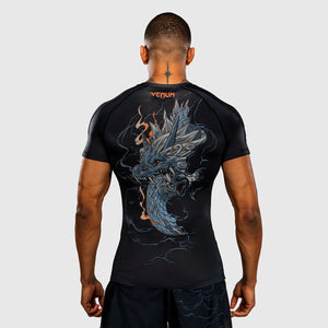 Rashguard Venum Thunder Dragon maniche corte Nero-Combat Arena