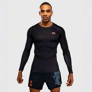 Rashguard Venum Thunder Dragon lange Ärmel Schwarz-Combat Arena