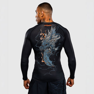 Rashguard Venum Thunder Dragon lange Ärmel Schwarz-Combat Arena