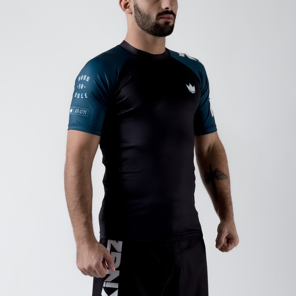 Spyder Rashguard A Maniche Corte Uomo - Maglietta Quick Dry, Protezione UV
