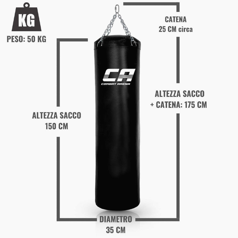 Boxsack Combat Arena Training PRO 50 Kg Schwarz