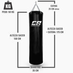 Boxsack Combat Arena Training PRO 50 Kg Schwarz