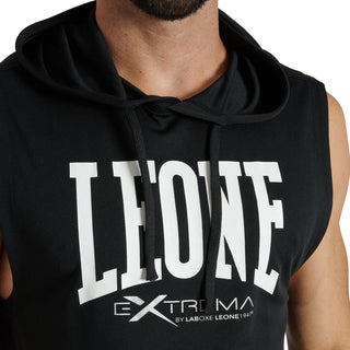 Ärmellose Jacke mit Kapuze Leone Logo ABX120 Schwarz 