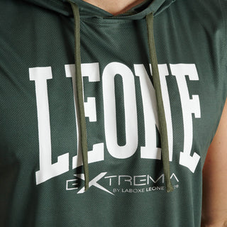 Ärmellose Weste mit Kapuze Leone Logo ABX120 Grün 