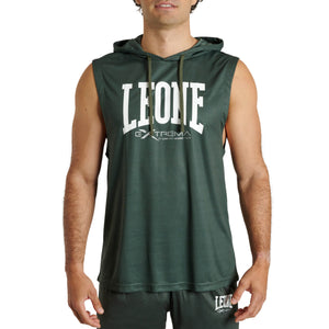 Ärmellose Weste mit Kapuze Leone Logo ABX120 Grün 
