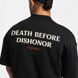 T-shirt Boxraw Death Before Dishonor Oversize Nero-Combat Arena