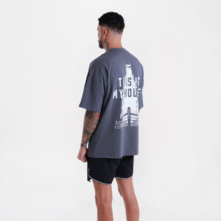 T-shirt Boxraw This Is My House Oversize Grigio-Combat Arena