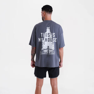 T-shirt Boxraw This Is My House Oversize Grigio-Combat Arena