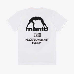 T-shirt Manto Society Bianco-Combat Arena