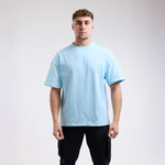 T-shirt Boxraw Lineal Oversize Blau 