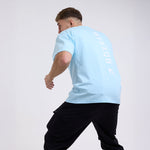 T-shirt Boxraw Lineal Oversize Blau 