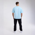T-shirt Boxraw Lineal Oversize Blau 