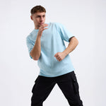 T-shirt Boxraw Lineal Oversize Blau 