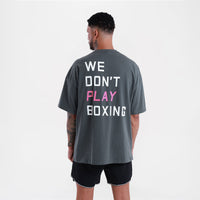 T-shirt Boxraw We Don't Play Boxing Oversize Grau-rosa 