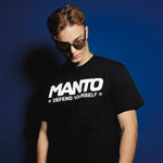 T-shirt Manto Schriftzug Defend