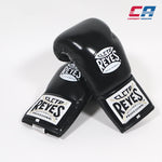 Boxhandschuhe Cleto Reyes Professional CB2 Schwarz-Silber mit Schnürsenkeln